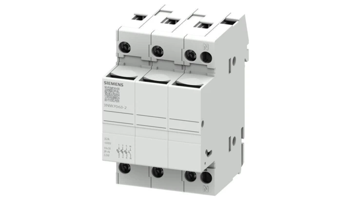 Podstawa bezpiecznikowa do wkładek cylindrycznych 10×38 mm 32A 3P+N 3NW7063-2