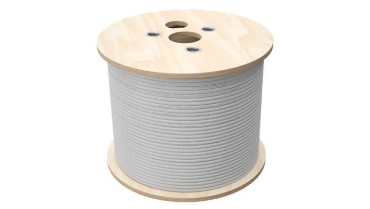 Kabel U/UTP kat.5e, teleinformatyczny, LSOH, B2ca FireHardy 4x2x24 AWG, 1Gb/s, 250 MHz, gw. 25 lat, INTERTEK ETL, szary, 500m