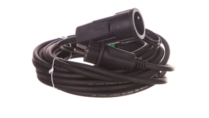 HELMO Przedłużacz warsztatowy gumowy 1x230/16A IP44 10m 51626