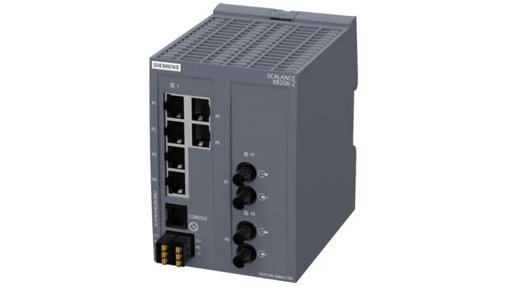 Switch XB206-2 zarządzalny Layer 2 6x RJ45 2x wielomodowy ST/BFOC PROFINET IO SCALANCE XB 6GK5206-2BB00-2TB2