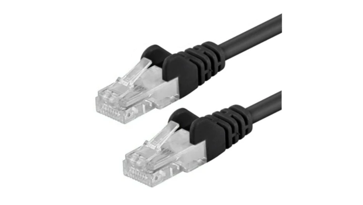 Patchcord Cat6 UTP 100 CU czarny /0,3 m/