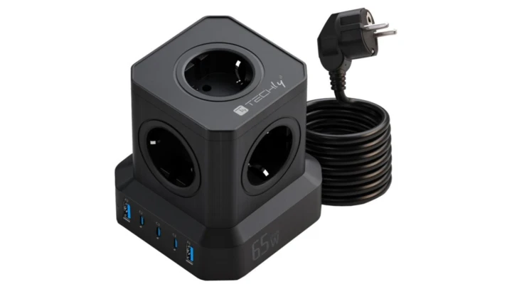Kostka zasilajaca GaN Power Cube 230V 65W 3x USB-C 2x USB-A