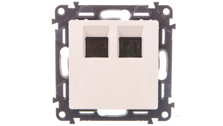 VALENA LIFE Gniazdo komputerowe 2xRJ45 kat.5e FTP kremowe