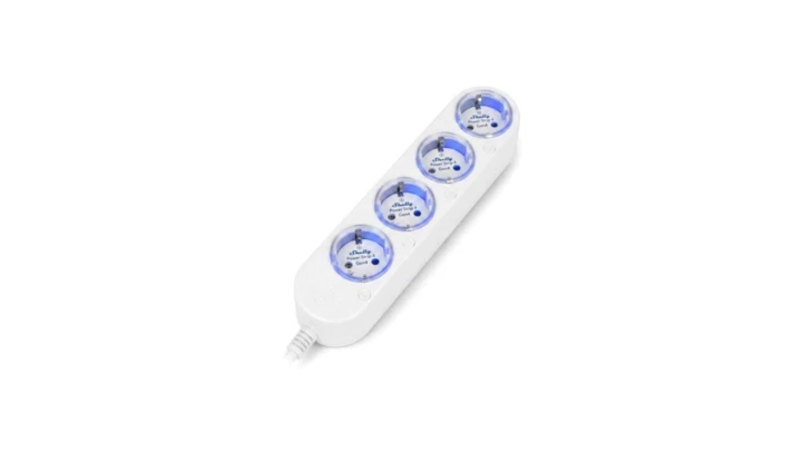 Shelly Power Strip 4 Gen4 White - listwa smart 4 gniazda WiFi/Bluetooth/Zigbee/Matter