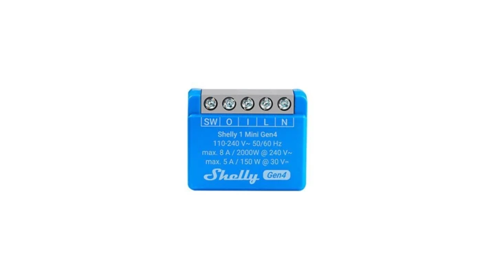 Shelly 1 Mini Gen4 - mini przekaźnik dopuszkowy 110-240 V/8A WiFi/Bluetooth/Zigbee/Matter 3800238070786