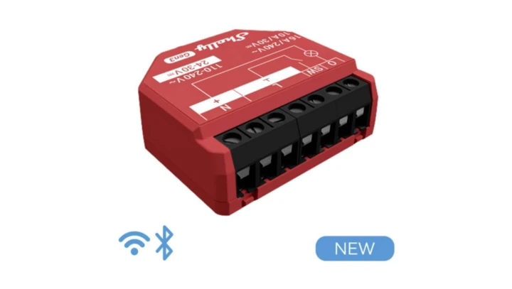 Shelly 1PM Gen3 - przekaźnik dopuszkowy z pomiarem energii WiFi/Bluetooth 3800235261798