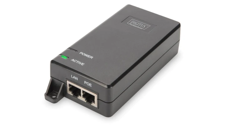 Zasilacz/Adapter PoE+ 802.3at aktywny max. 55V 30W 10/100/1000Mbps DN-95103-2