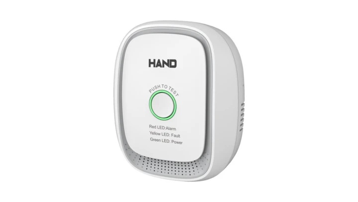 Samodzielny czujnik wycieku gazu ziemnego zasilany z gniazdka HAND, sensor półprzewodnikowy, alarm świetlny i dźwiCGZ-4/AC/HAND