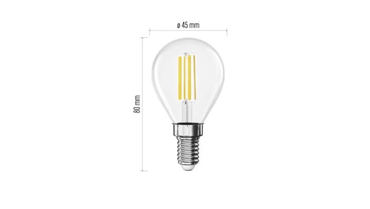 Żarówka LED Filament Mini Globe / E14 / 7 W (75 W) / 1055 lm / neutralna biel ZF1D53
