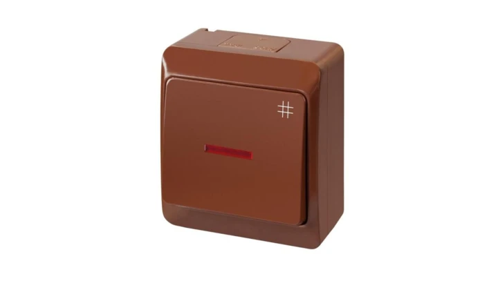 HERMES Łącznik krzyżowy z podświetleniem IP44 brązowy 0348-06