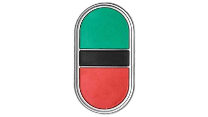 Napęd przycisku podwójny zielony/czerwony z samopowrotem LPCB7113