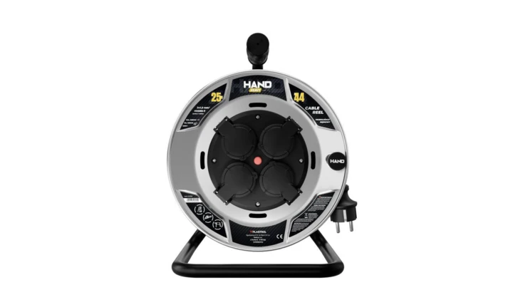 Przedłużacz bębnowy HAND HEAVY 4x2p+Z IP44 16A H05RR-F 3x1,5 25m CZARNY