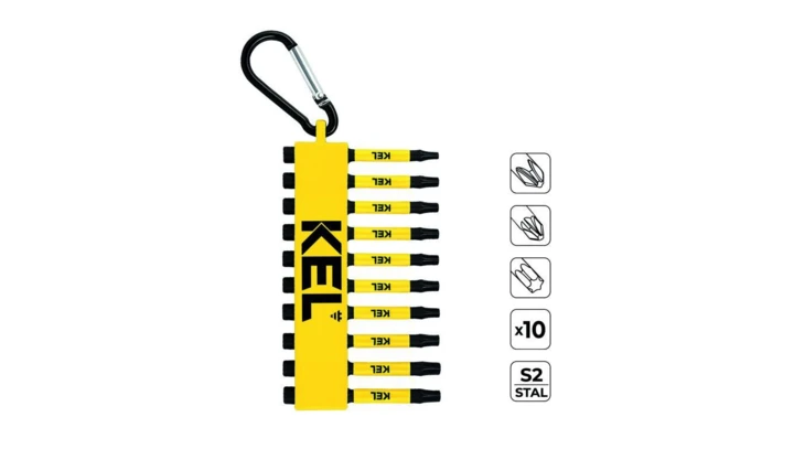 Końcówki wkrętakowe Phillips-Torx 10 szt., karabińczyk KW/P-T/KEL/10