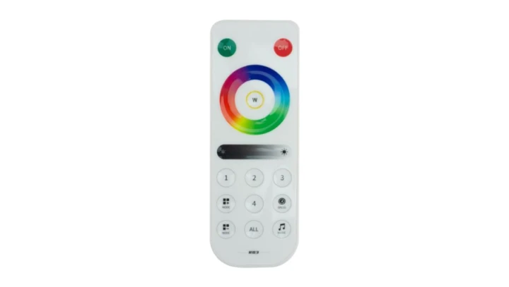 Pilot do sterowników taśm LED RF RGB 4-strefowy biały IP20 3 lata gwarancji EC61582