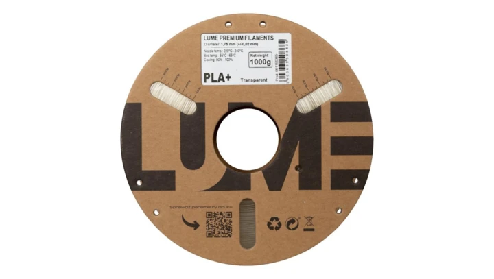 Filament LUME PLA+ bezbarwny (01-001) 1,75 mm 1 kg FIL10000100-WUN