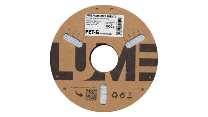 Filament LUME PET-G szary marmur (02-026) 1,75 mm 1 kg FIL10000152-WUN