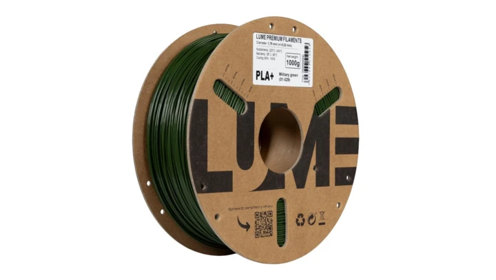 Filament LUME PLA+ wojskowa zieleń (01-029) 1,75 mm 1 kg FIL10000160-WUN