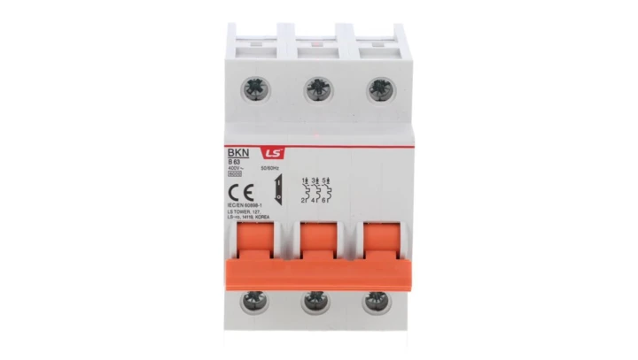 Wyłącznik instalacyjny LS ELectric BKN 3P, 63A, charakterystyka B 06130078R0 BKN 3P B63A