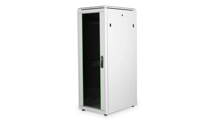 Szafa sieciowa stojąca Unique 19 32U 600x800mm, przód szyba, tył pełne, szary, 1200kg DN-19 32U-6/8-1