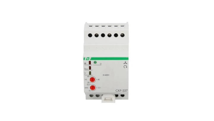 Przekaźnik kolejności, zaniku i asymetrii faz 10A 1P 0,2-5sek 20-60V CKF-337