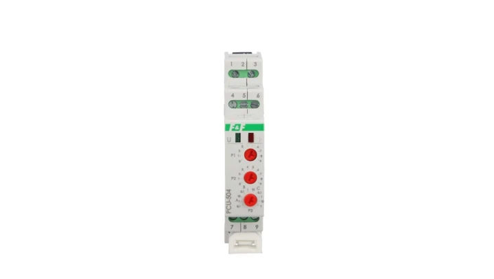 Przekaźnik czasowy z podtrzymaniem po zaniku zasilania 12-264V AC/DC styk 2P 8A 1 moduł PCU-504UNI