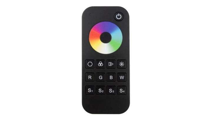 Pilot do sterowników taśm LED RT4 RF RGB i RGBW 1 strefa czarny IP20 dotykowy 5 lat gwarancji EC61326