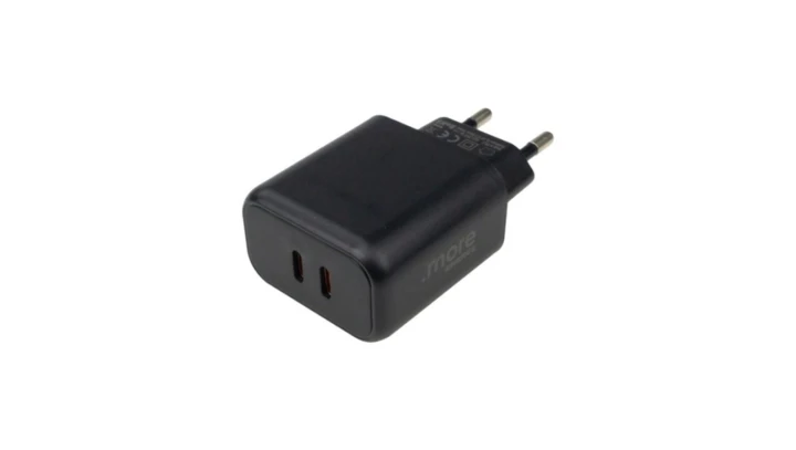 Ładowarka sieciowa 20W 2x USB-C IP20 czarna szybkie ładowanie ME61702