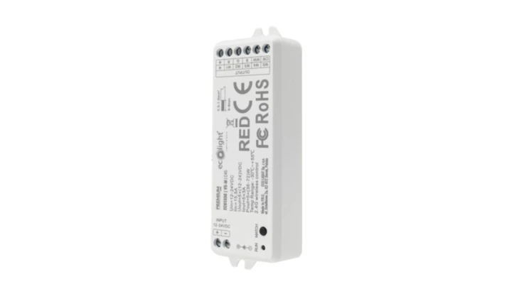 Sterownik do taśm LED V5-M RF RGB + CCT regulowana biel 3A 5x 12-24V 5x 36/72W IP20 5 lat gwarancji EC61330