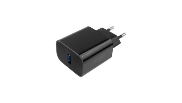 Ładowarka sieciowa 20W USB-A IP20 czarna szybkie ładowanie ME61699