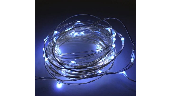 Lampki led zewnętrzne ŁEZKI 12V 5m 50LED białe zimne IP65