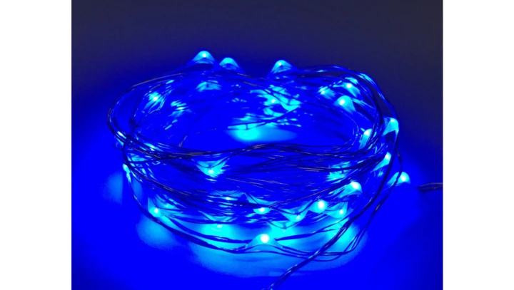 Lampki led zewnętrzne ŁEZKI 230V 5m 50LE D niebieskie