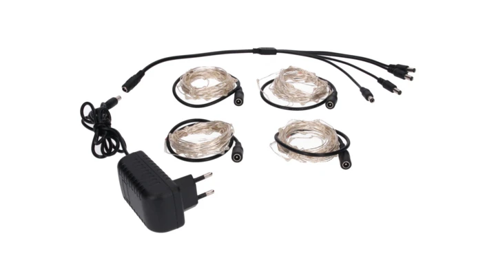 Lampki led zewnętrzne ŁEZKI 230V 4x5m 4x 50LED różowe
