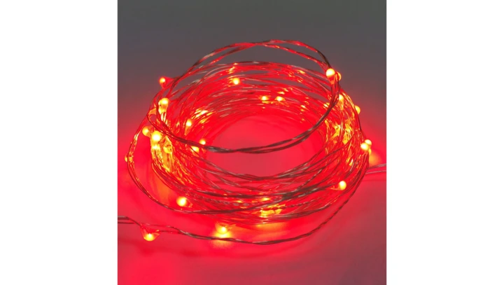 Lampki led zewnętrzne ŁEZKI 230V 5m 50LE D czerwone