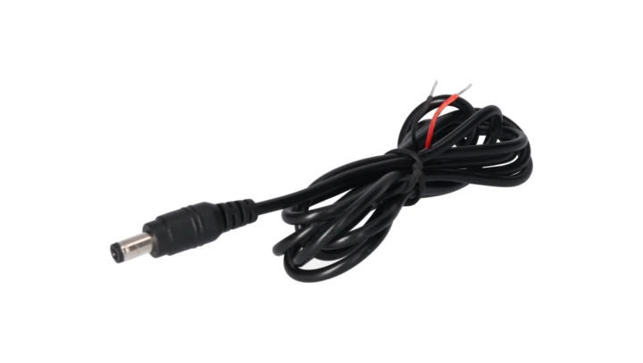 Wtyk DC 5.5x2.1 przewód czarny 150cm 22awg
