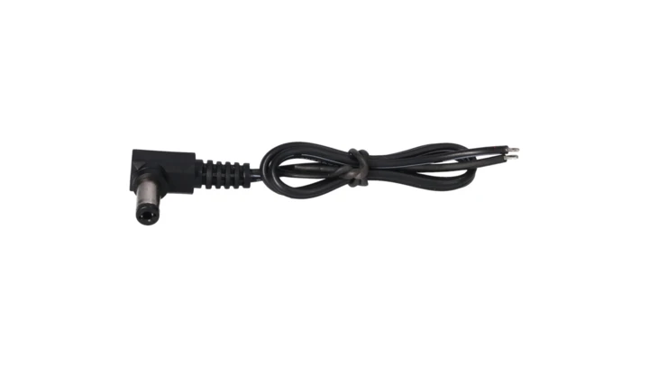 Wtyk DC 5.5X2.1 kątowy z przewodem czarnym 25cm WT-DCK-5.5/2.1+25CZ