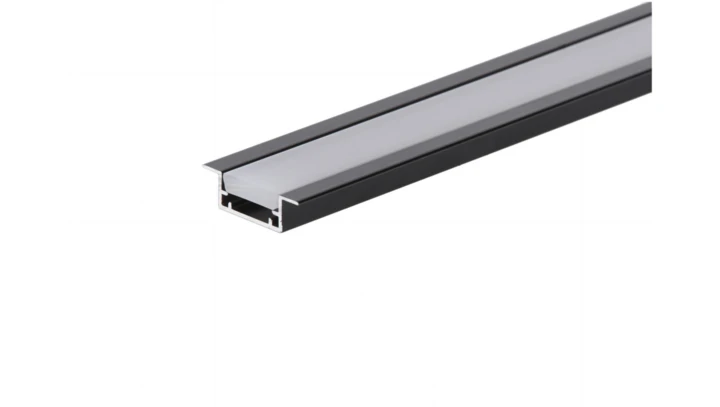 Profil led Glaze Plus 2m czarny z osłoną mleczną ML