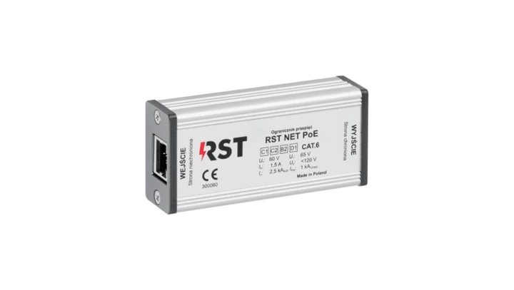 Ogranicznik przepięć do ochrony sieci LAN 1Gb, RST NET PoE 300 060