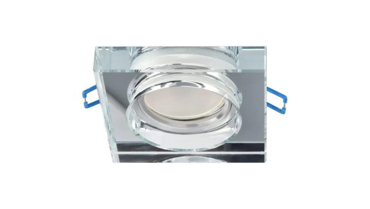 Punktowa oprawa sufitowa wpuszczana CRYSTAL Grande Silver IP20 kwadratowa szkło srebrna EDO777132 EDO