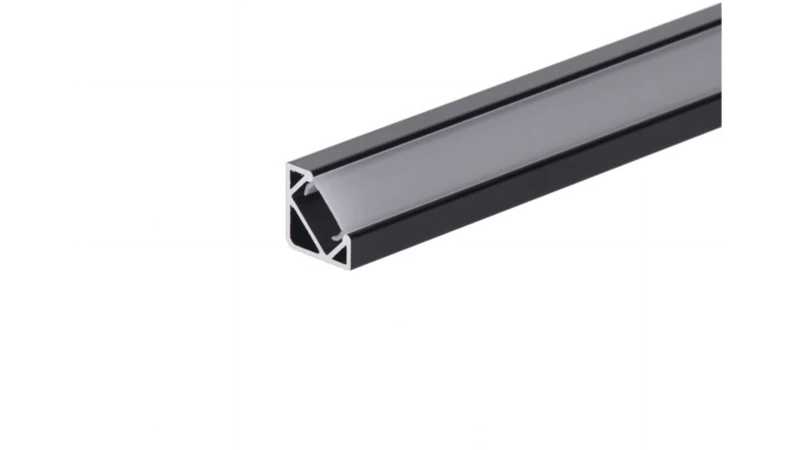 Profil led Corner 3m czarny z osłoną mleczną MLF