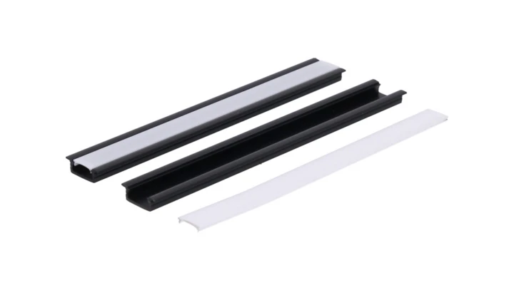 Profil led PCV Fuga Slim 16x7 3m czarny ML