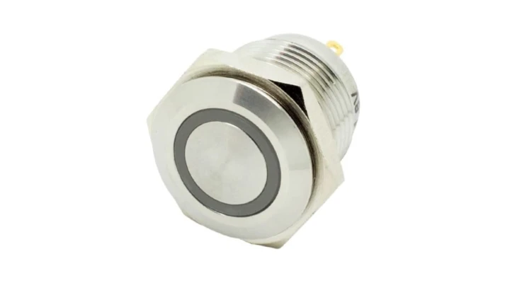 WŁĄCZNIK LED 12V BI SREBRNY + YELLOW OBW ÓD