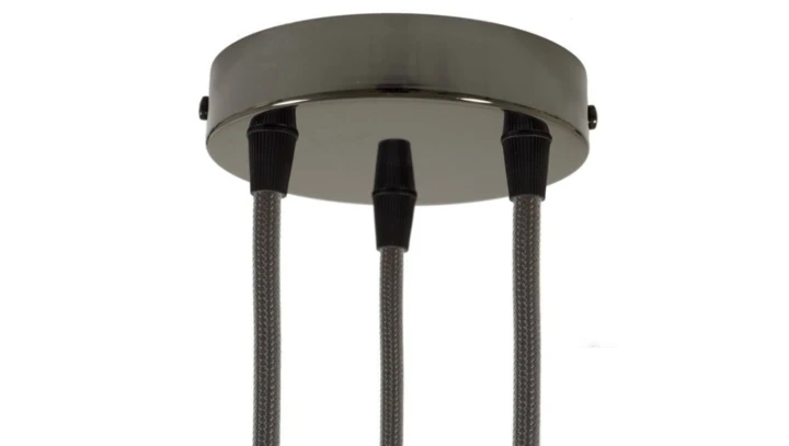 ROZETA DECO 3X METAL CYLINDER CZARNA PER ŁA