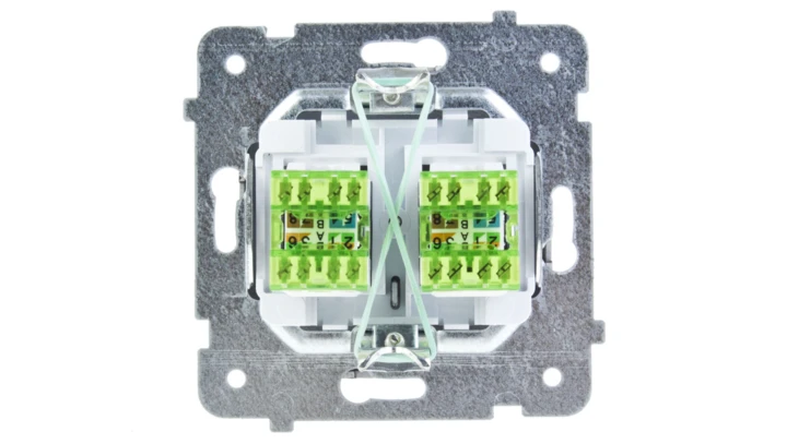 KARO Gniazdo komputerowe podwójne RJ45 kat.5e MMC czekoladowy metalik GPK-2S/K/m/40