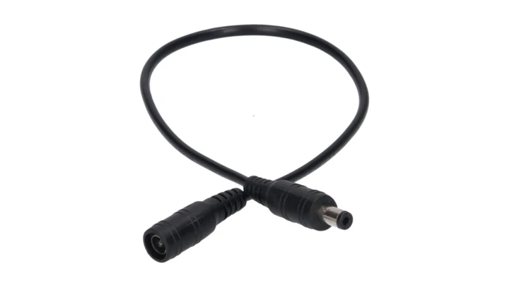 Przedłużka DC 5.5/2.1 1W-1G czarna 30cm 22/20awg