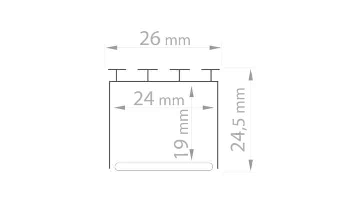 Profil led LIPOD 1m anodowany czarny z przesłoną mleczną HS22 LIPOD-ALU-ML-1M-A-CZ