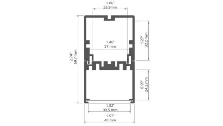 Profil led 4050-W 2m anodowany Kluś ( bez osłony )