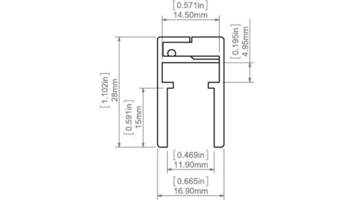 Profil led KRAV-05IN 3m anodowany Kluś ( bez osłony )