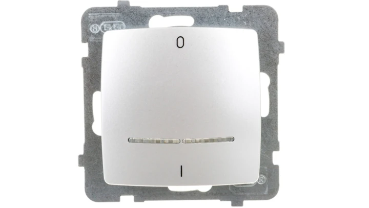 KARO Łącznik podwójny z podświetleniem srebrny perłowy ŁP-11SS/m/43