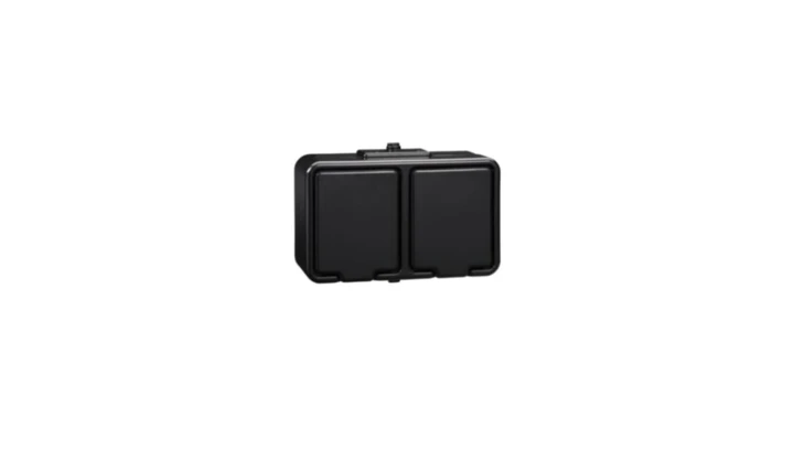 CEDAR GNIAZDO PODWÓJNE Z UZIEMIENIEM N/T CZARNE