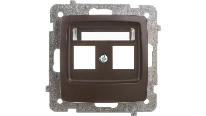 KARO Obudowa gniazda komputerowego podwójnego czekoladowy metalik GPK-2S/p/40